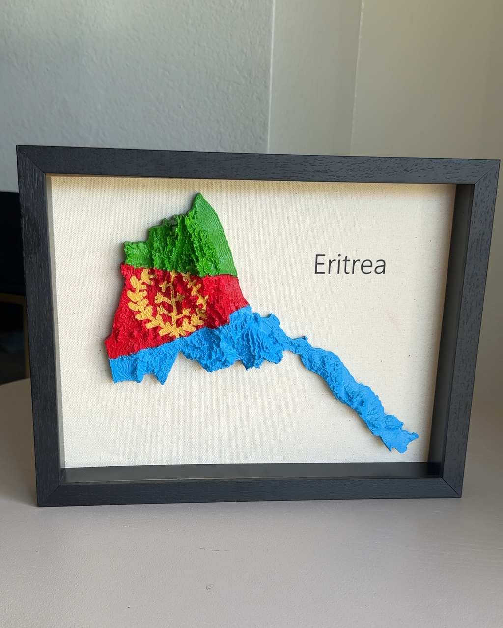 Eritrea 3D Map Wall Art