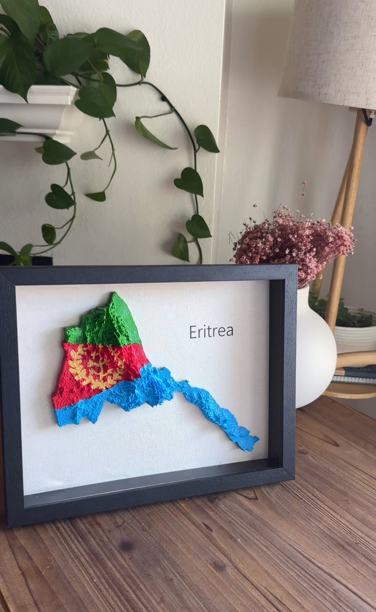 Eritrea 3D Map Wall Art