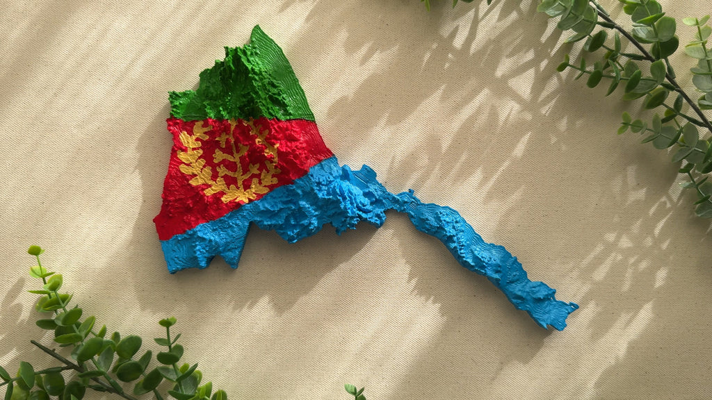 Eritrea 3D Map Wall Art