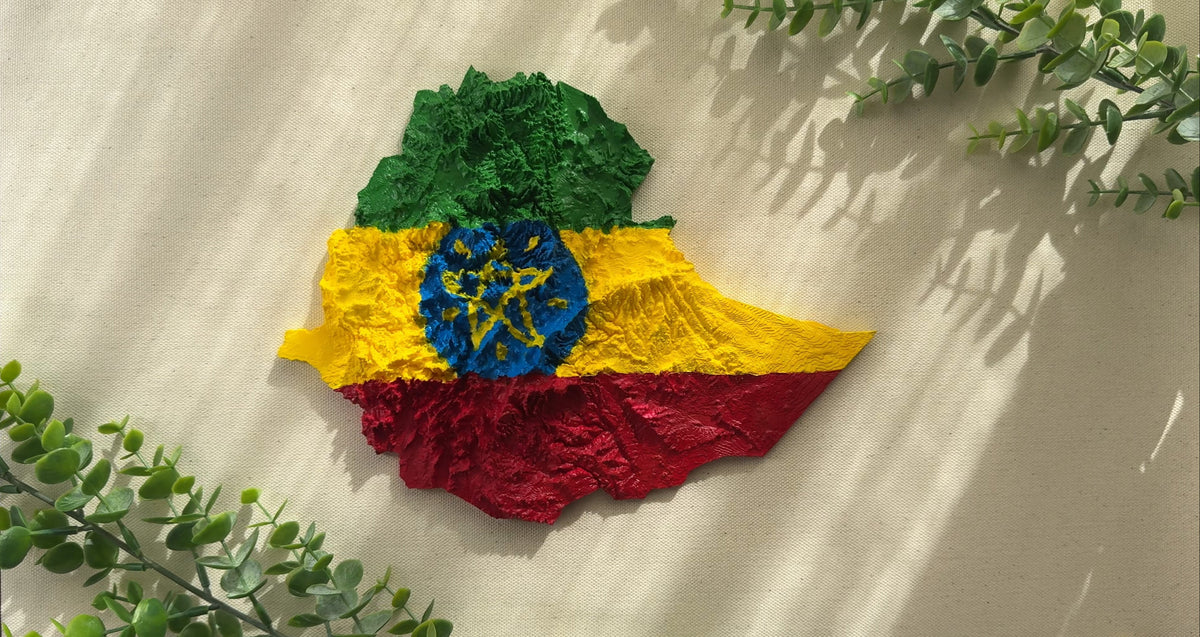 Ethiopia 3D Map Wall Art