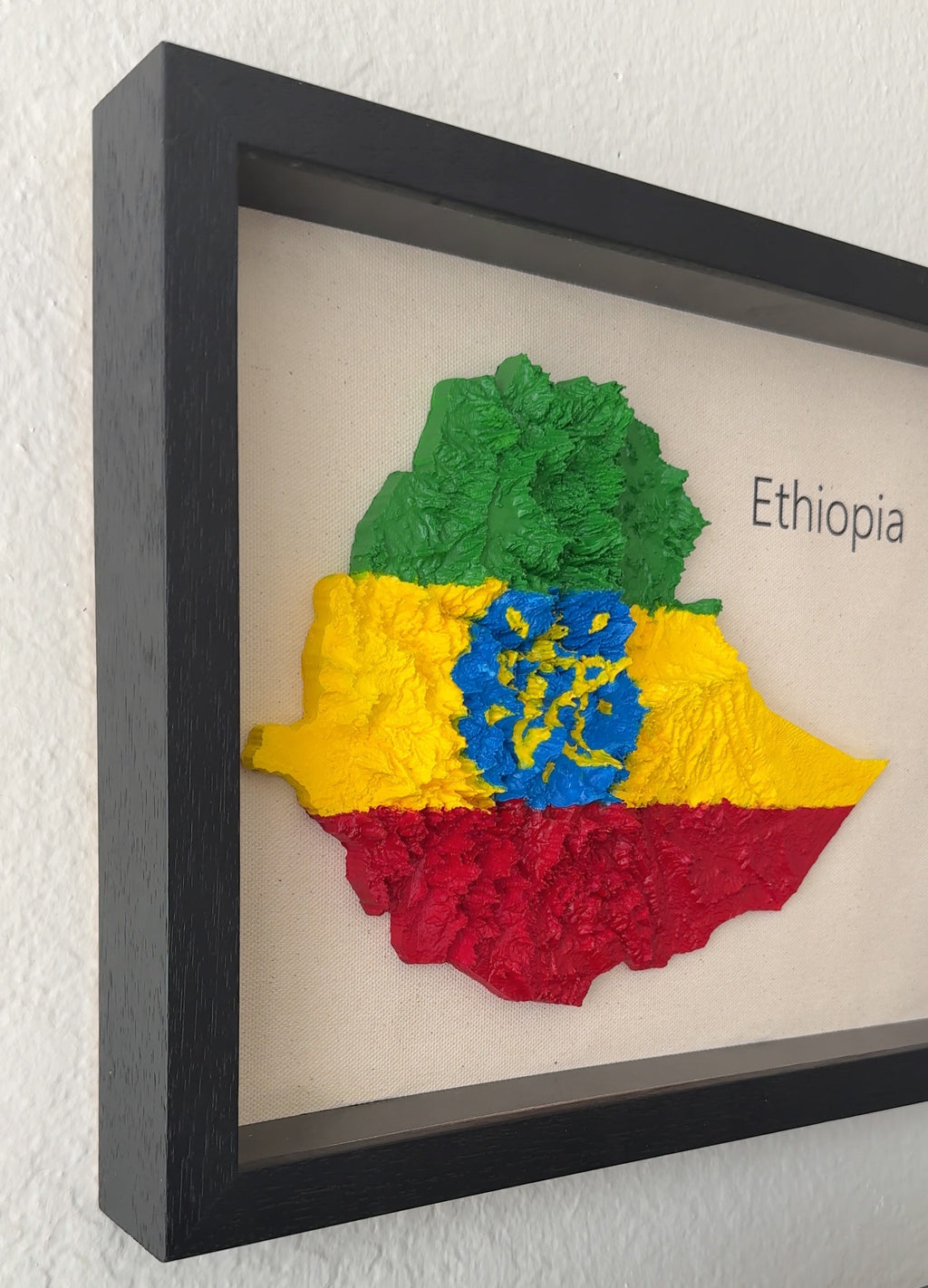 Ethiopia 3D Map Wall Art