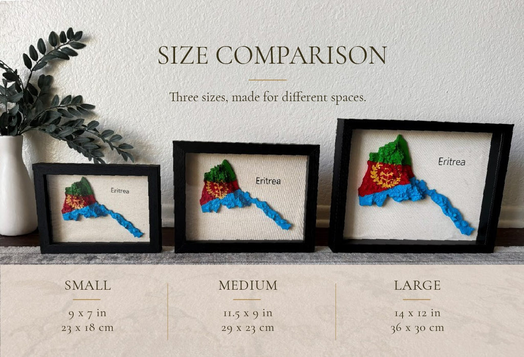 Eritrea 3D Map Wall Art