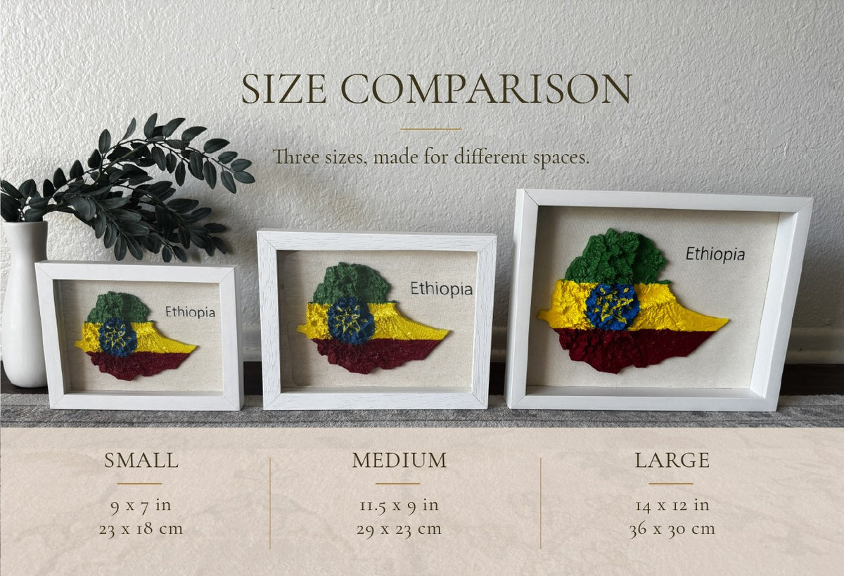 Ethiopia 3D Map Wall Art